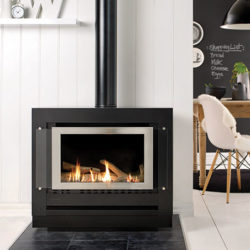 Rinnai Sapphire Gas Log Flame Fire dinning room