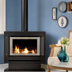 RINNAI SAPPHIRE GAS LOG FLAME FIRE (PLINTH)