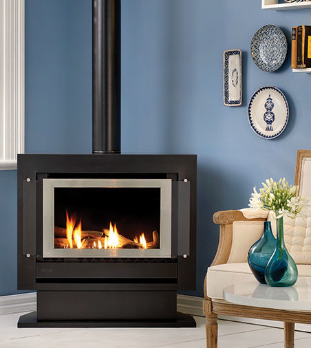 RINNAI SAPPHIRE GAS LOG FLAME FIRE (PLINTH)