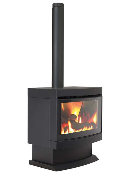 Canterbury Classic Freestanding Gas Log Fireplace 3/4 View