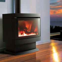 freestanding gas log fireplace