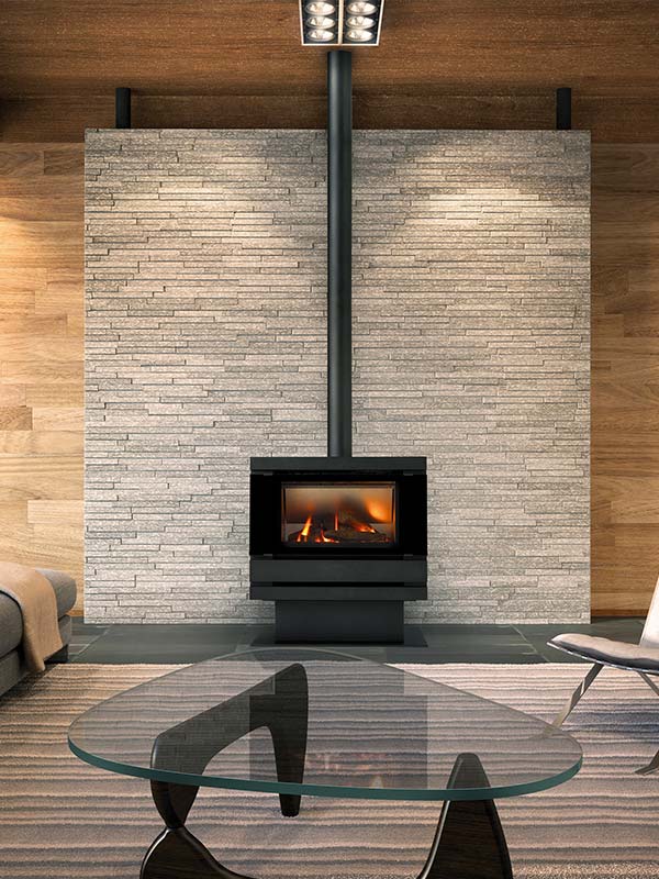 Cannon Fitzroy Freestanding Gas Log Fire with Glass Front Cannon Fitzroy Freestanding Gas Log Fire with Glass Front