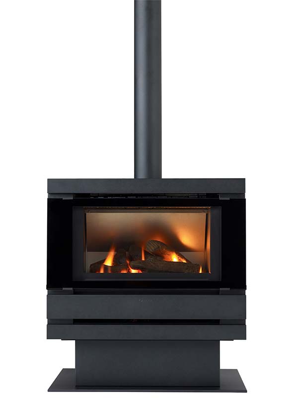 Cannon Fitzroy Freestanding Gas Log Fire with Glass Front Cannon Fitzroy Freestanding Gas Log Fire with Glass Front
