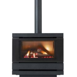 Cannon Fitzroy Freestanding Gas Log Fire with Mesh Guard