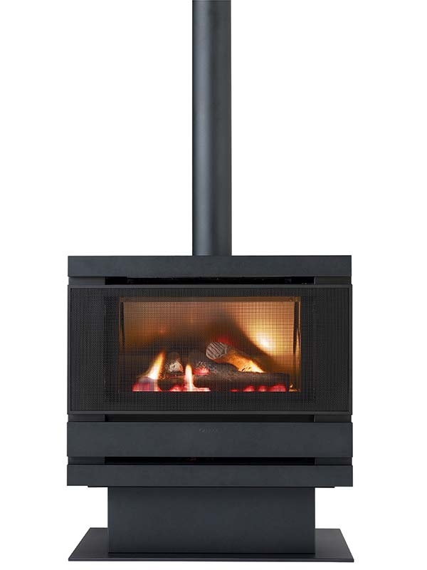 Cannon Fitzroy Freestanding Gas Log Fire with Mesh Guard Cannon Fitzroy Freestanding Gas Log Fire with Mesh Guard