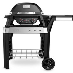 Weber Pulse 2000 BBQ with cart front view