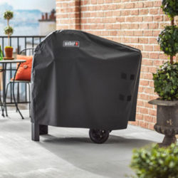 Weber Pulse Electric BBQ cart with Premium cover