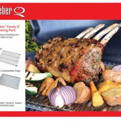 Weber Family Q BBQ Roasting pack details with lamb cooking