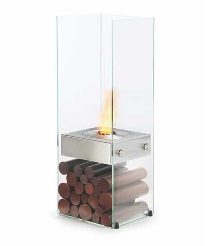 The Ecosmart Ghost Designer Fioreplace is SEE-THROUGH, FREESTANDING FIREPLACE