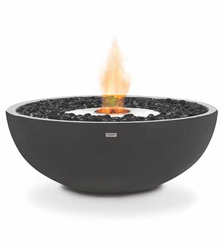 Graphite mix 850 fire pit natural by ecosmart fire