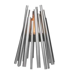 JAPANESE-DESIGNED, STAINLESS STEEL TWIST ON THE TRADITIONAL CAMPFIRE stix-fire-pit-stainless-steel