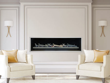 Cannon Latitude 1500 Powerflue Gas Fireplace with stylised logs