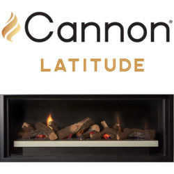 CANNON LATITUDE 1000 Natural Gas Powerflue Fireplace with Cannon LOGO