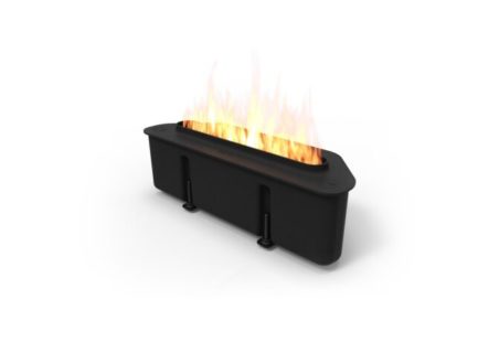 EcoSmart VB2 ethanol burner fireplace insert in black at 45 deg angle